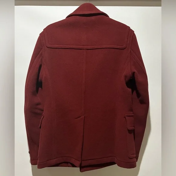 BURBERRY Wool Burgundy Peacoat Tailored Fit M - Picture 3 of 7